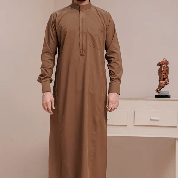 Copper Brown Embroidered Thobe