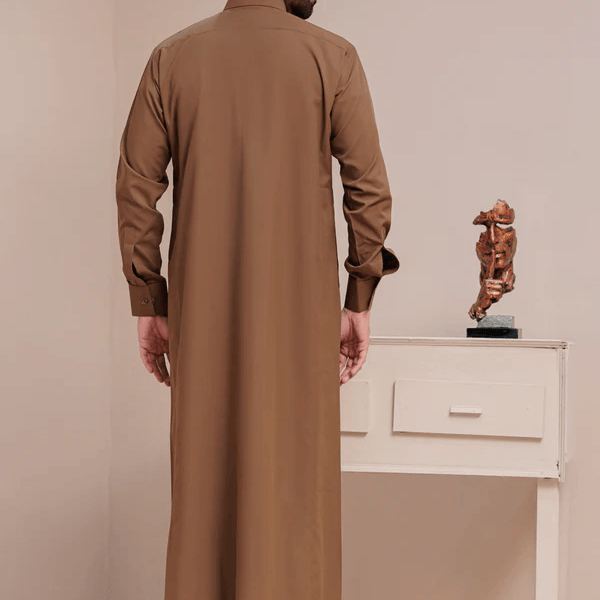 Copper Brown Embroidered Thobe - alternate