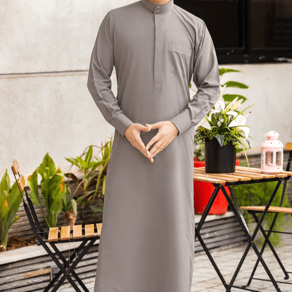 Plain Light Grey Saudi Thobes