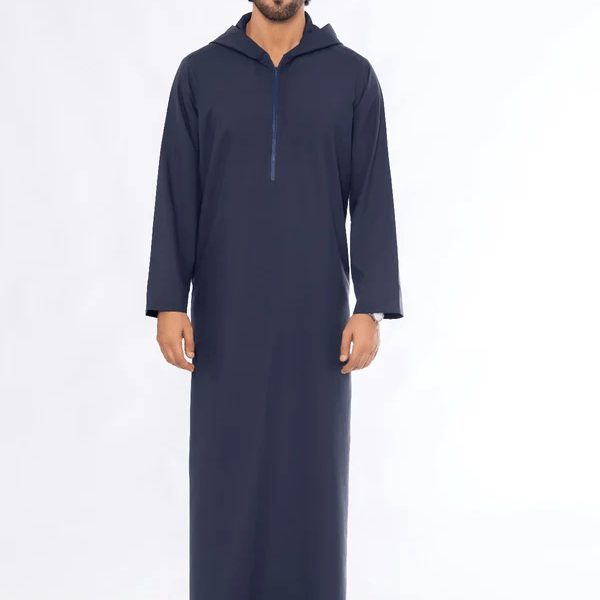 Blue Hoody Thobe - alternate