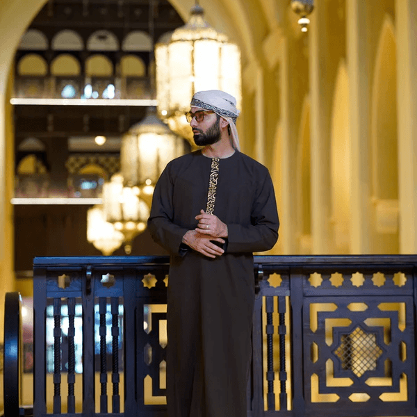 Black Embroidered Emirati Thobe