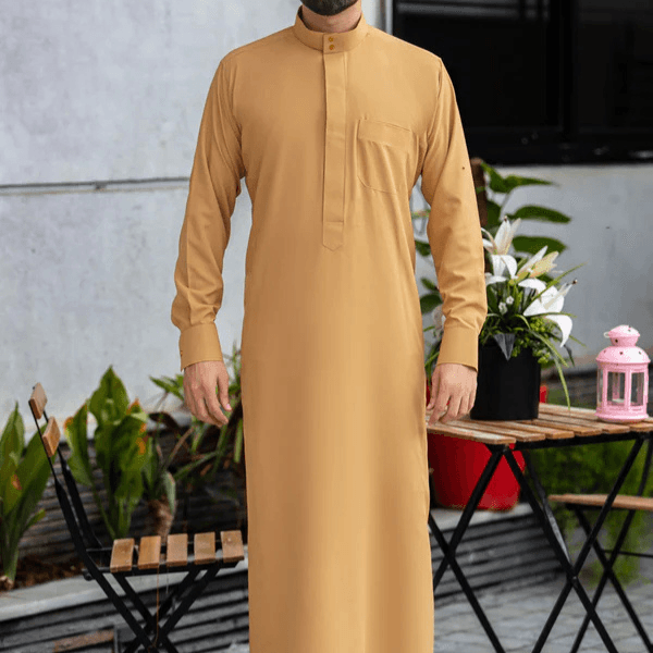 Plain Gold Saudi Thobes - alternate