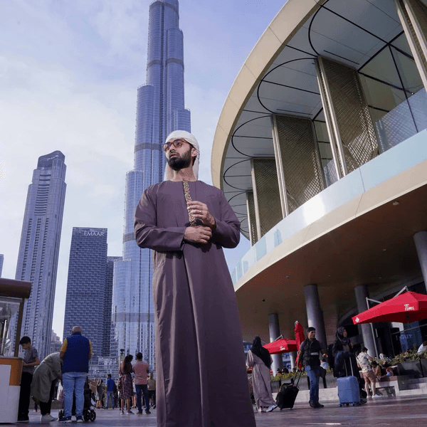 Light Purple Embroidered Emirati Thobe