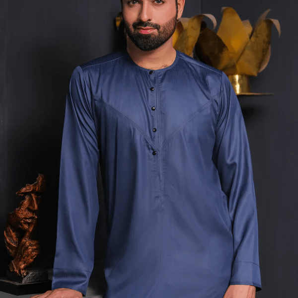 Shiny Blue Emarati Thobe