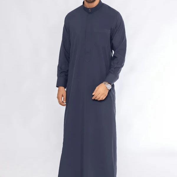 Plain Navy Blue Saudi Thobes